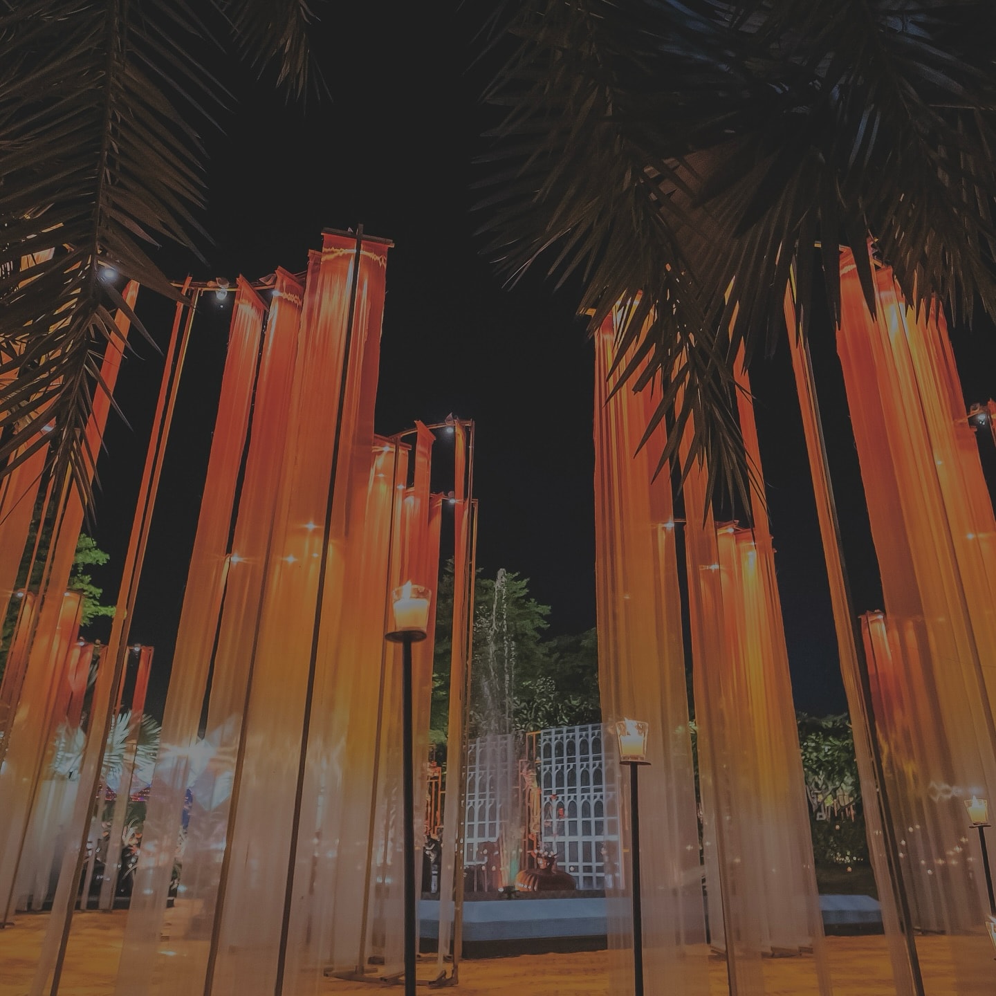String light canopy over the dance floor